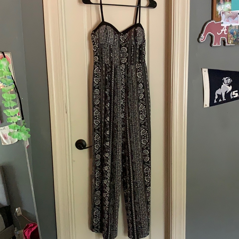 black and white jumpsuit